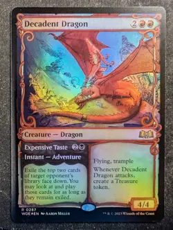 Decadent Dragon / Expensive Taste - Foil Showcase - Wilds of Eldraine (MTG) - Image 1