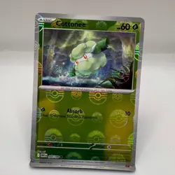 Cottonee 004/086 MASTER BALL Reverse Holo White Flare English Pokemon SV11W NM - Image 3