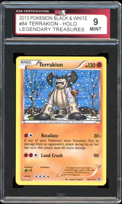 2013 Pokemon Legendary Treasures #84 Terrakion Holo KSA 9 Mint - Image 1