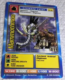 Digimon Cards - 1999 Digi-Battle 1st Edition Mammothmon ST-46 - Image 1