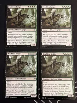 4x Deathless Knight (208) Throne of Eldraine LP MTG Magic x4 Playset MKE - Image 1