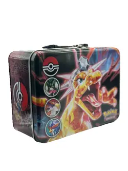 Pokemon Charizard Collectors Empty Tin Lunch Box W/ Mini Charizard Portfolio - Image 1