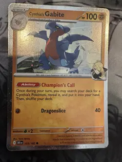 2023 Pokemon Destined Rivals Cynthia’s Gabite Cosmic Cosmo Holo 103 /182 - Image 1