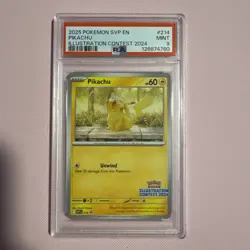 Pikachu 2025 Pokemon Illustration Contest 2024 Promo #214 PSA 9 - Image 4