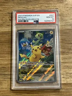 GRADED PSA 10 2023 Pokemon SVP EN Pikachu Paldea Evolved ETB #027 - Image 1