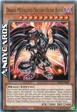 DRAGO METALLICO OSCURO OCCHI ROSSI • Comune • SDAZ IT007 • 1Ed • YUGIOH! - Image 1