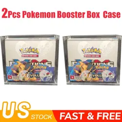 2Pcs Pokemon Magnetic Booster Box Acrylic Case! Pokemon Card Protective Display - Image 1
