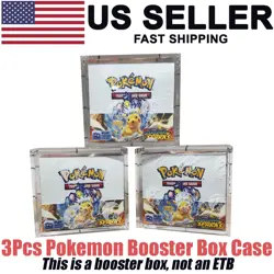 3Pcs Pokemon Magnetic Booster Box Acrylic Case! Pokemon Card Protective Display! - Image 1