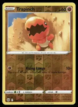 2022 Brilliant Stars Set Pokemon Card 074 Trapinch Reverse Foil NM - Image 1