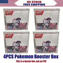 4Pcs Pokemon Magnetic Booster Box Acrylic Case! Pokemon Card Protective US - Image 1