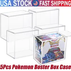 5Pcs Pokemon Magnetic Booster Box Acrylic Case! Pokemon Card Protective Card US - Image 1