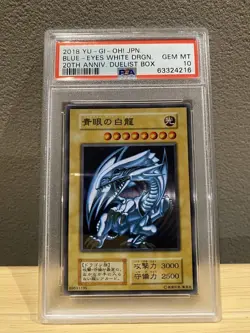 YuGiOh Blue Eyes White Dragon PSA10 Stainless Steel 20th Anniversary Card - Image 1