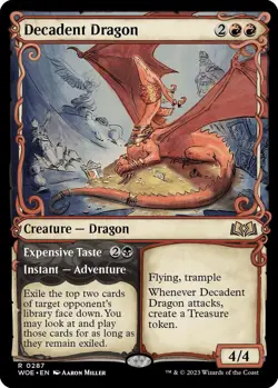 MTG Wilds of Eldraine - Decadent Dragon (Showcase Foil) - Image 1