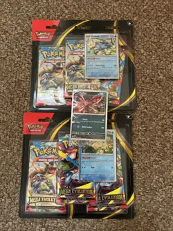 Pokemon TCG: Set of 2 Mega Evolution 3 Pack Blister Golduck & Psyduck SEALED - Image 1