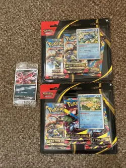 Pokemon TCG: Set of 2 Mega Evolution 3 Pack Blister Golduck & Psyduck SEALED - Image 2