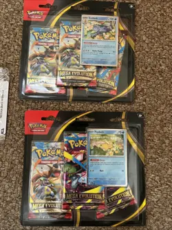 Pokemon TCG: Set of 2 Mega Evolution 3 Pack Blister Golduck & Psyduck SEALED - Image 3
