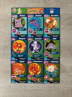 Pokemon Burger King PokeTrivia - complete 20/20 set - perforated sheet - NM 1999 - Image 1