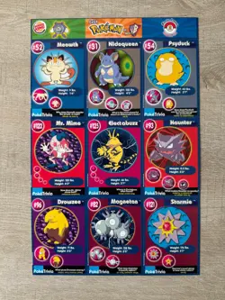 Pokemon Burger King PokeTrivia - complete 20/20 set - perforated sheet - NM 1999 - Image 3