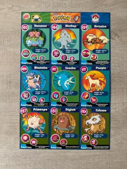 Pokemon Burger King PokeTrivia - complete 20/20 set - perforated sheet - NM 1999 - Image 4