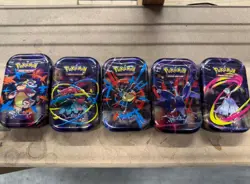 Pokemon Mega Evolution Mini Tin Art Set of 5 New Sealed In Hand 🚚✅⭐💫✨ - Image 1