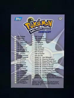 2001 Topps Pokemon Topps Johto League Champions Holo Foil Checklist - Image 2
