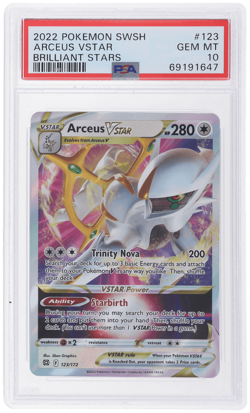 2022 Pokemon Sword and Shield Brilliant Stars Arceus Vstar #123 PSA 10 - Image 1