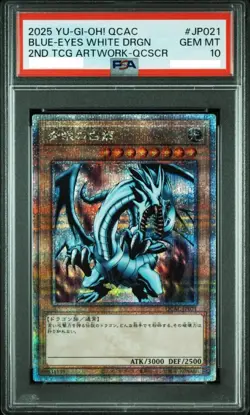 YuGiOh PSA10 Blue Eyes White Dragon 25th Secret Rare QCAC JP021 Twenty Fifth - Image 1