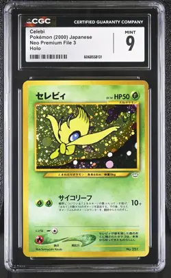 CGC 9 MINT Celebi Neo Premium File 3 Japanese 251 Holo Pokemon Card - Image 1