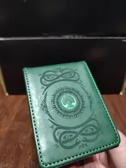 Mtg Ultra Pro Deck Box Leather Alcove Flip Magnetic Green Mana Symbol Foil Used - Image 2