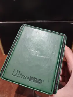 Mtg Ultra Pro Deck Box Leather Alcove Flip Magnetic Green Mana Symbol Foil Used - Image 3