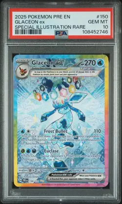 2025 POKEMON PRE EN-PRISMATIC EVOLUTIONS #150 GLACEON EX PSA 10 - Image 1
