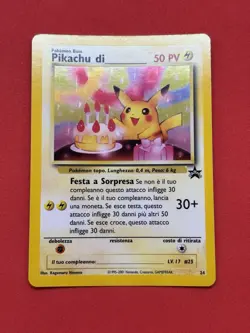 [NM] Pokemon Pikachu Di Compleanno Holo Black Star Promo #24 ITA birthday ______ - Image 3