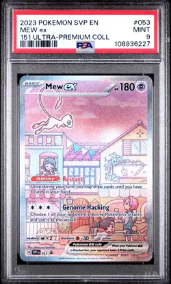 2023 POKEMON SVP EN-SV BLACK STAR PROMO 151 ULTRA-PREMIUM COLL #053 MEW EX PSA 9 - Image 1