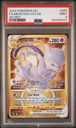 2022 POKEMON GO #086 FA MEWTWO VSTAR SECRET PSA 9 (5201) - Image 1