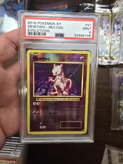 2016 Pokemon XY Evolutions Mewtwo Reverse Foil #51 PSA 9 - Image 1