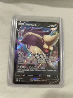 Pokemon TCG Skuntank v 108/195 SWSH12 Silver Tempest Holo Card NM Condition - Image 1