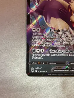 Pokemon TCG Skuntank v 108/195 SWSH12 Silver Tempest Holo Card NM Condition - Image 5