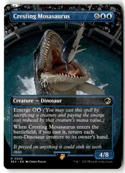 MTG - Cresting Mosasaurus (Borderless) 2 Regular NM Universes Beyond: Jurassic W - Image 1