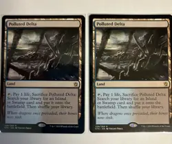 MTG Polluted Delta Khans of Tarkir Magic the Gathering Fetch Land NM X2 - Image 1