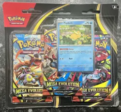 Pokemon TCG: Mega Evolution *** 3 Pack - Blister *** Psyduck - Factory Sealed! - Image 1
