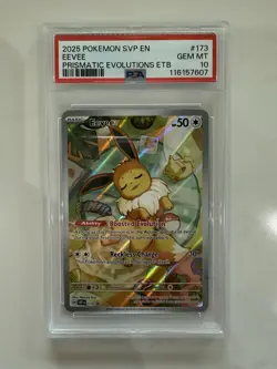 2025 Pokemon SVP Eevee #173 PSA 10 GEM MINT - Prismatic Evolutions ETB Promo - Image 1