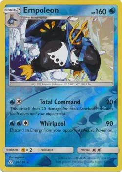 Empoleon - 34/156 - Rare - Reverse Holo LP, English Pokemon Ultra Prism - Image 1