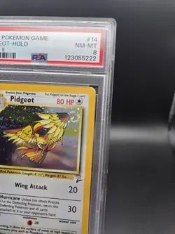 2000 POKEMON BASE SET 2 #14 PIDGEOT-HOLO PSA 8 HOLO SWIRL - Image 3