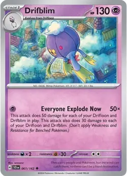 Drifblim 061/142 Reverse Holo Uncommon LP-NM - Pokemon TCG S&V Stellar Crown SCR - Image 3