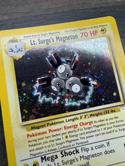 Lt. Surge’s Magneton 8/132 Gym Heroes Holographic Rare Pokemon TCG W/ SWIRL - Image 2