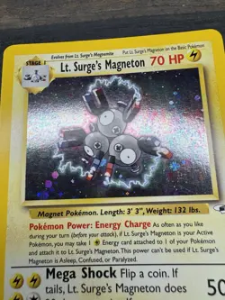 Lt. Surge’s Magneton 8/132 Gym Heroes Holographic Rare Pokemon TCG W/ SWIRL - Image 3