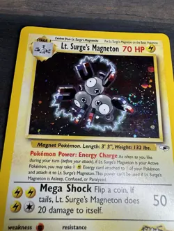 Lt. Surge’s Magneton 8/132 Gym Heroes Holographic Rare Pokemon TCG W/ SWIRL - Image 4
