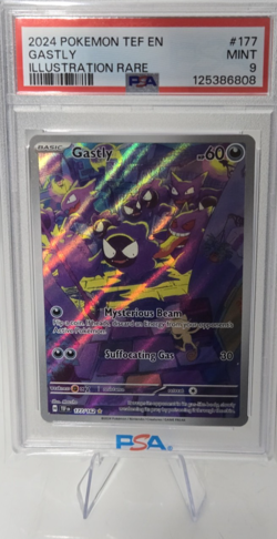 PSA 9 2024 POKEMON TEF EN GASTLY ILLUSTRATION RARE #177 - Image 1