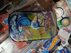 Pokemon TCG Prismatic Evolutions Set Of 8 Sealed Mini Tins W Open Display Box - Image 5