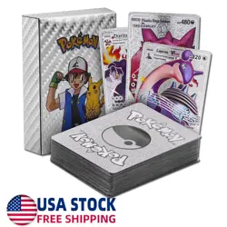 New Foil SILVER PACK 55 CARDS TCG GX Vmax GX Card Charizard Rare Pokemon - Image 1